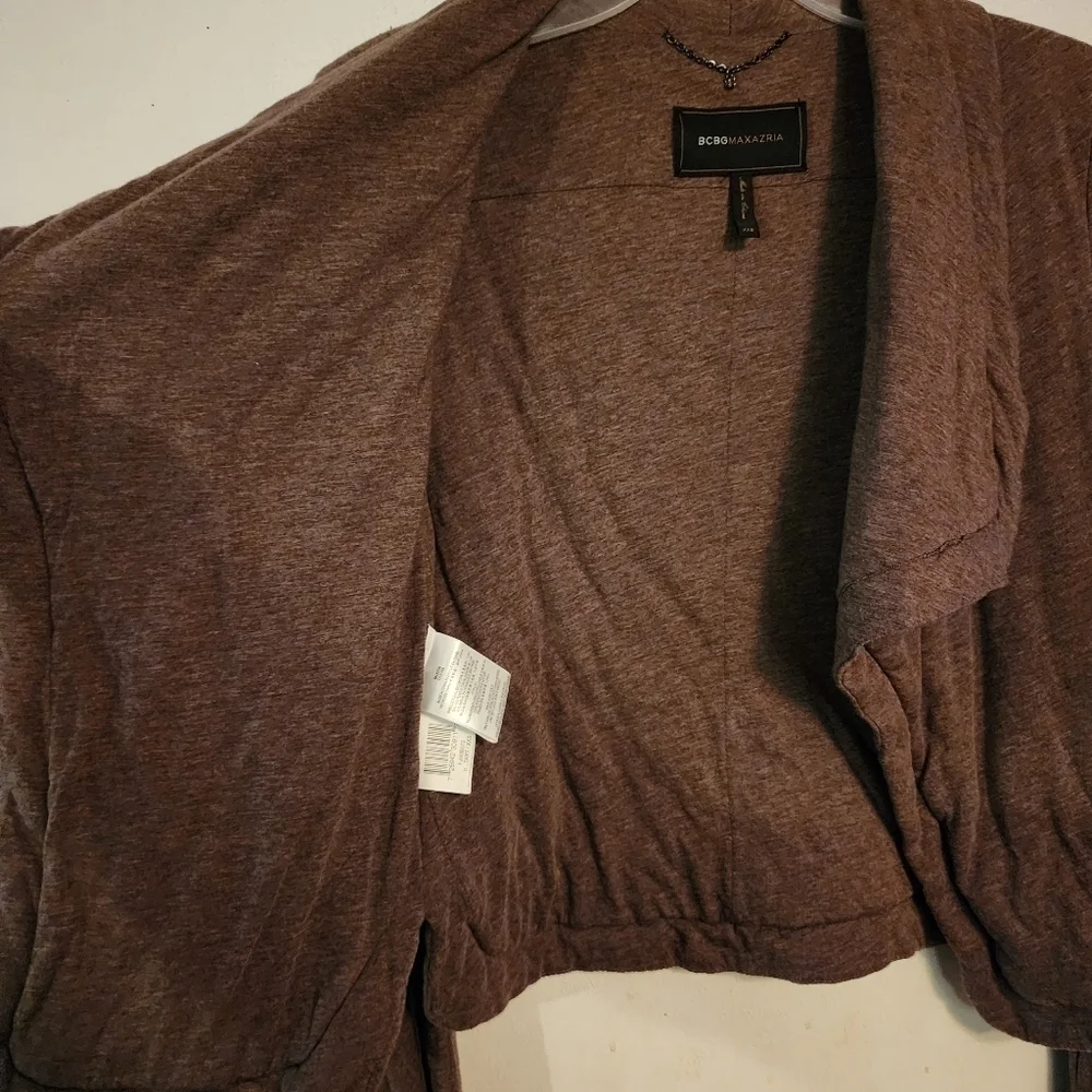 BCBGMaxAzria Brown Open Cardigan Tie Belt Size XXS